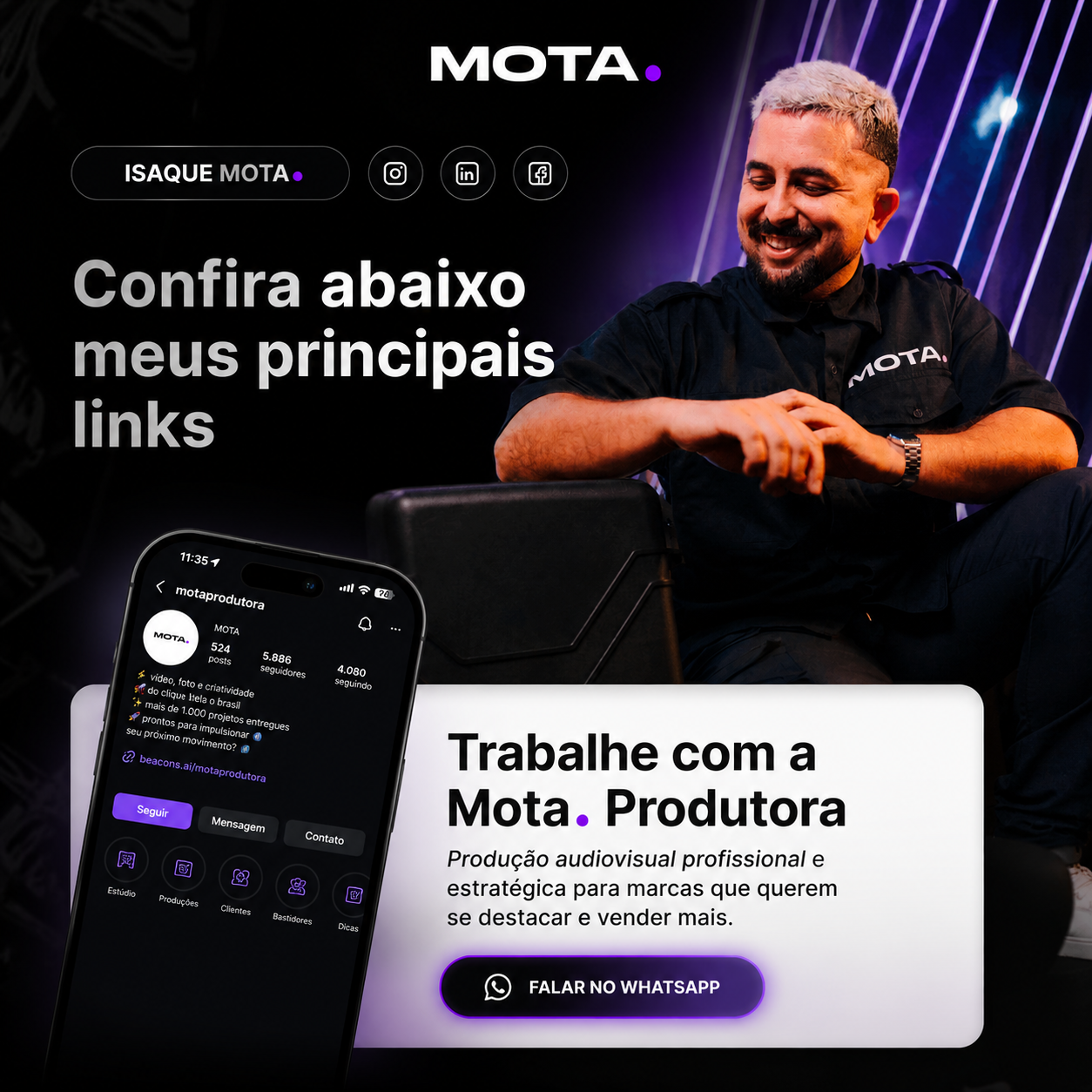 Landing page Isaque Mota — marca pessoal · conversão